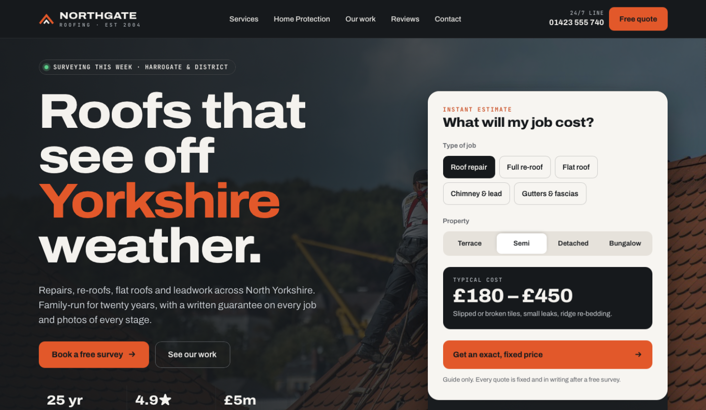 Northgate Roofing website
